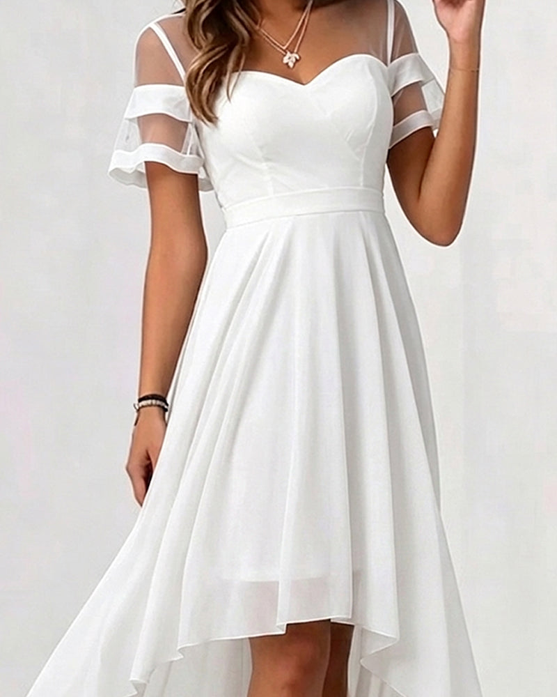 Kleid Mesh Patchwork Unregelmäßig