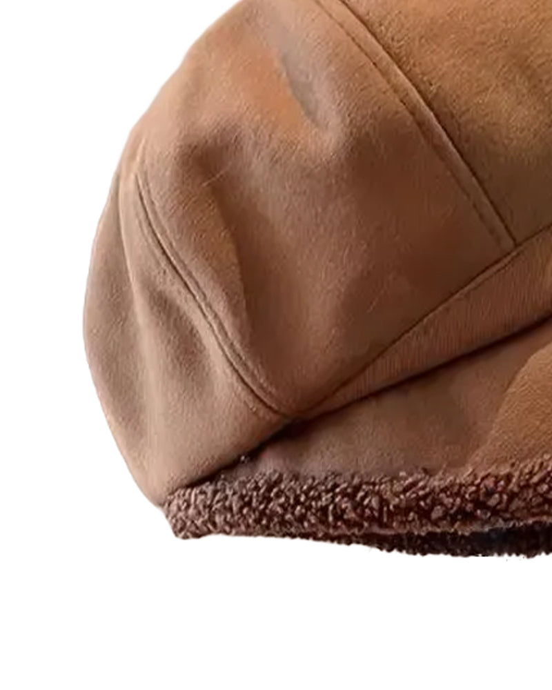 Hut Damen Unifarben Plüsch Fischerhut Warm