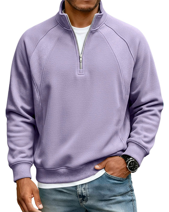 Sweatshirt Halb Zip Stehkragen