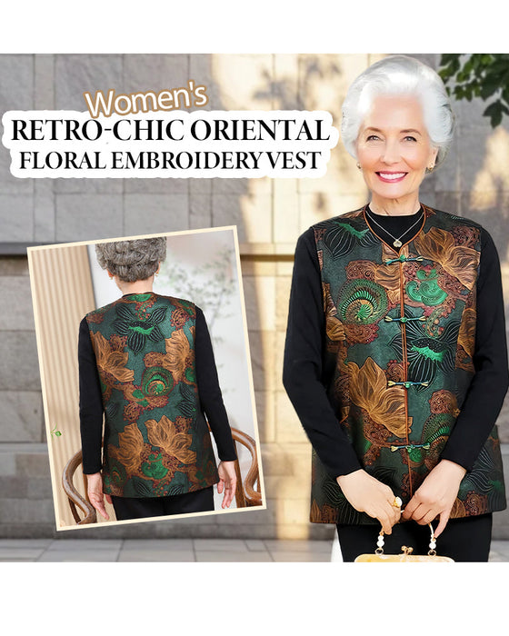 Weste Retro-Chic Oriental Blumenstickerei