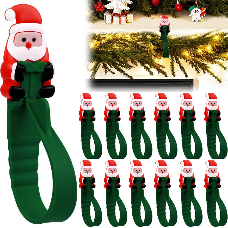 🎄🎅 Weihnachtsmann Klebehaken (12er-Pack) — kein Bohren, keine Nägel, einfach abziehen, kleben und aufhängen