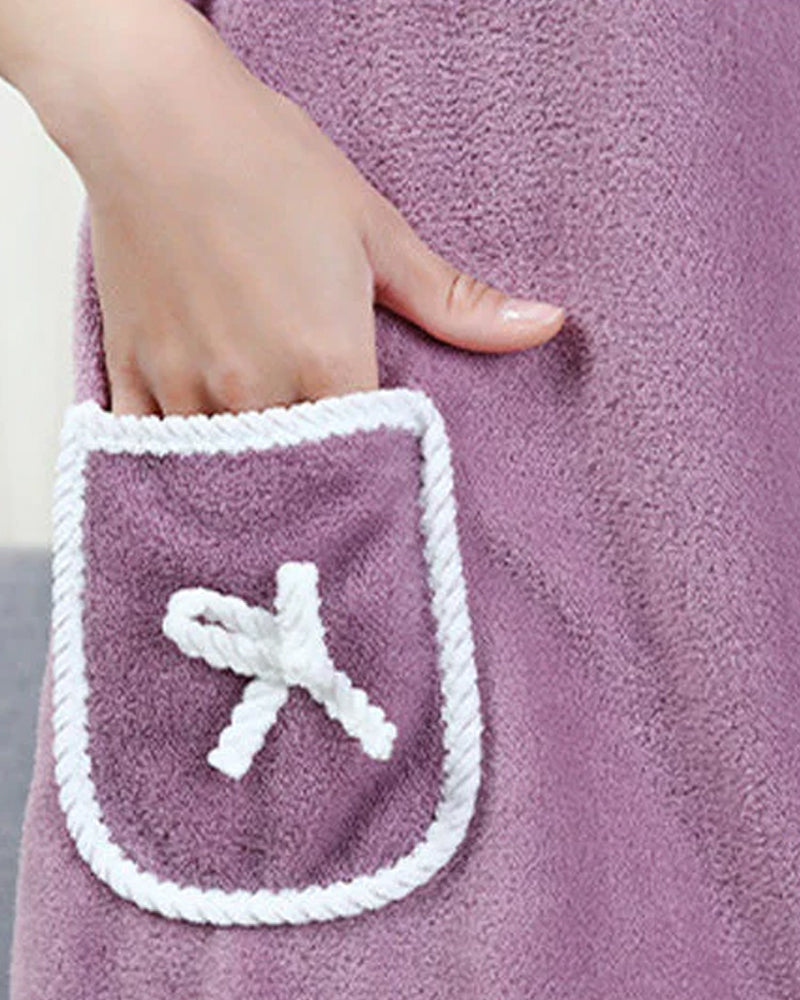 Bademantel Damen Korallen Fleece