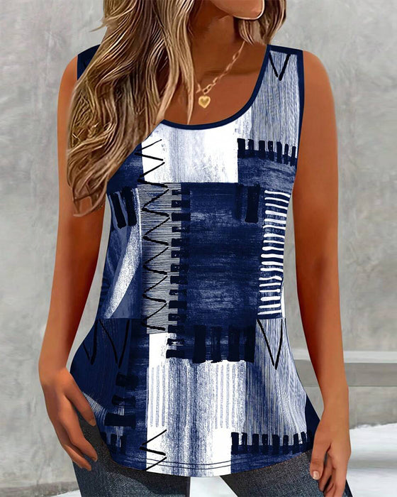 Ärmelloses Tanktop mit Vintage-Print