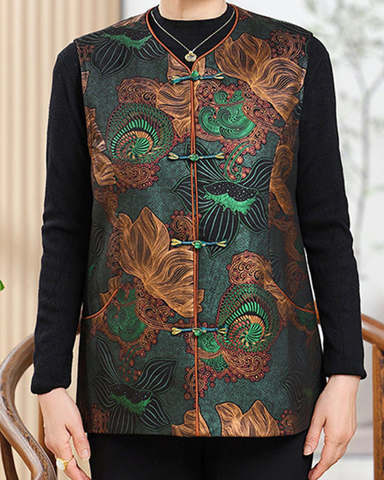Weste Retro-Chic Oriental Blumenstickerei