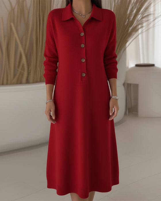 Modisches Hemdblusenkleid Mit Reverskragen