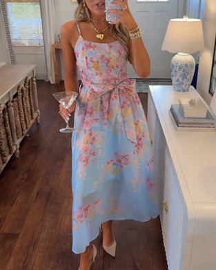 Kleid Spaghettiträger Schleife