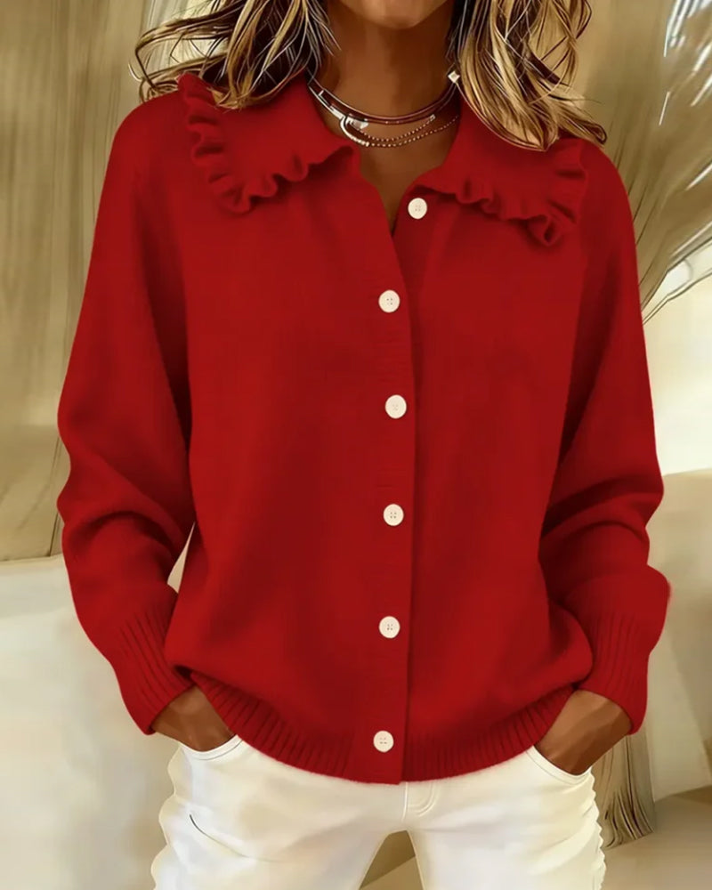 Strickjacke Mit Peter-Pan-Kragen Und Knopfleiste