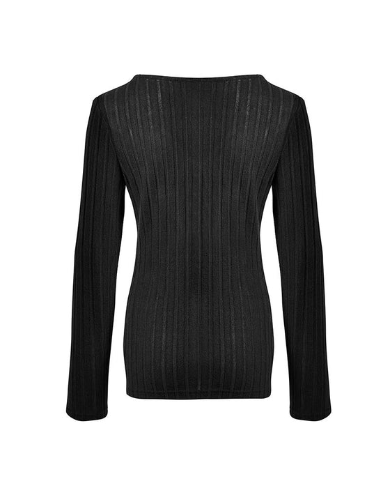 Bluse mit V-Ausschnitt und langen Ärmeln