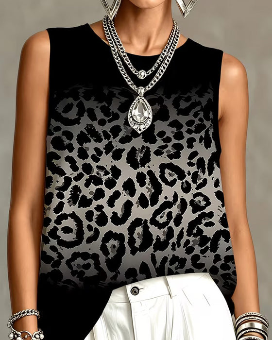 Tank Top Ombre Leopard Ärmellos
