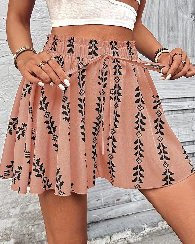 Shorts Print Kordelzug Loose Fit Schlag