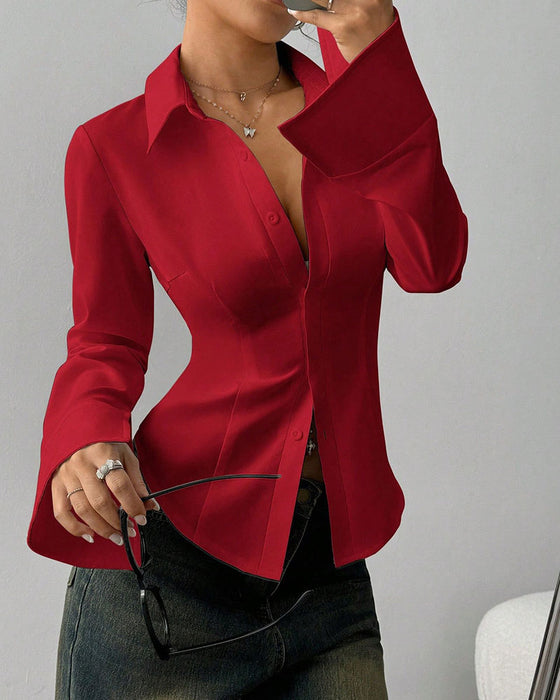 Damen Eleganter Slim-Fit Hemd