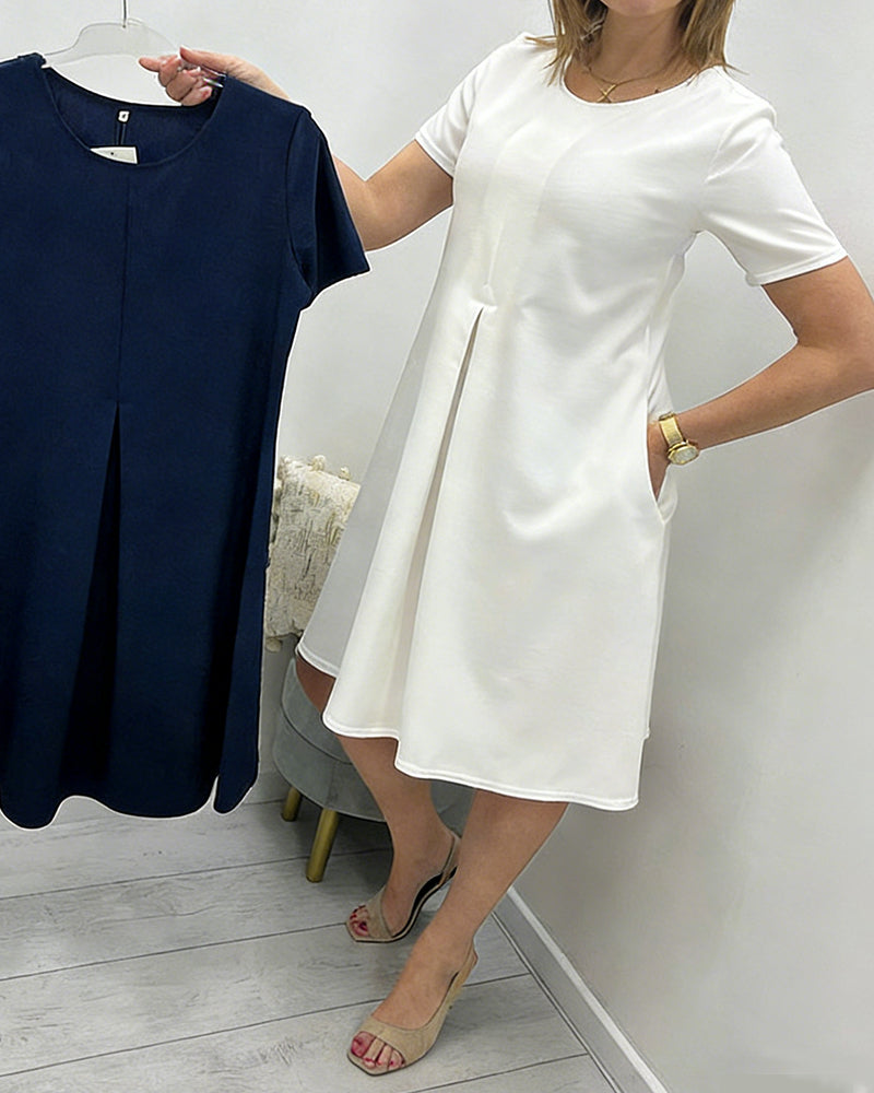 Kleid Einfach Kurzarm A-Linie