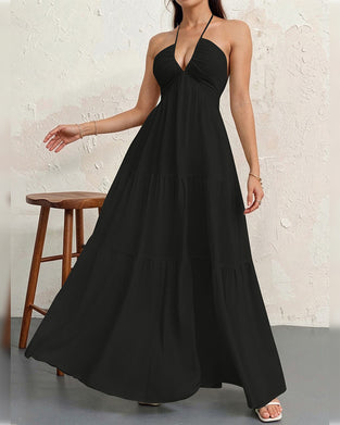 Kleid Mode Uni Halter