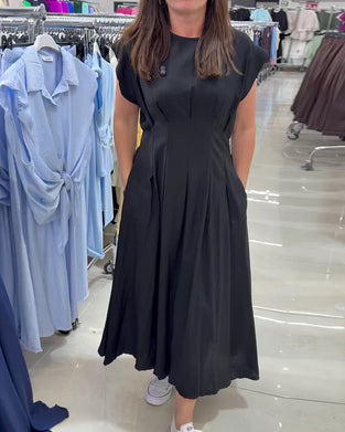Kleid Gerafft Flatterärmel Taille