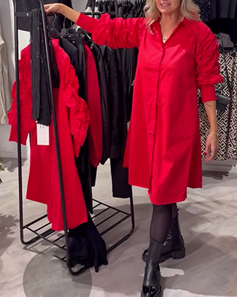 Kleid Revers Mode Hemd