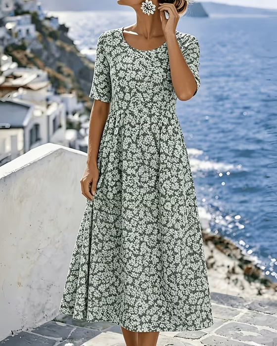 Kleid Rundhals Lässig A-Linie