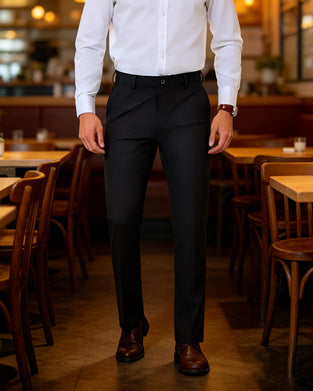 Hose Herren Stretch Bügelfrei Golfhose, Dehnbare Taille Business Casual