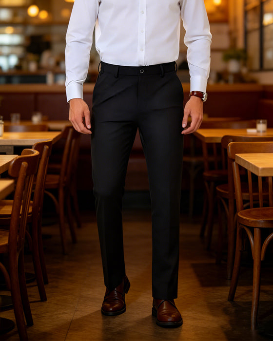 Hose Herren Stretch Bügelfrei Golfhose, Dehnbare Taille Business Casual