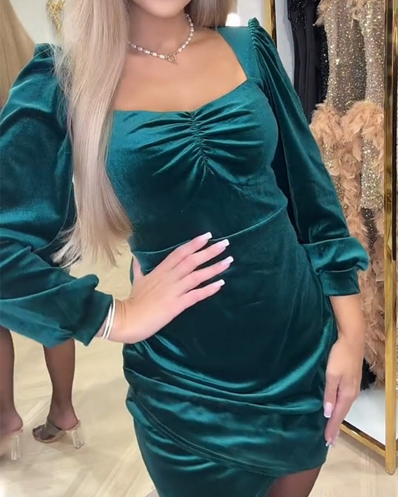 Kleid Modisch Samt Breiter Kragen