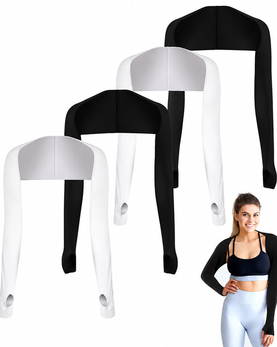 Damen 4er-Pack Kühlende UV-Schutz-Ärmel mit Daumenlöchern