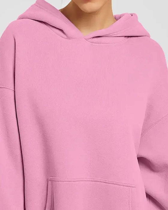 Hoodie Unifarbe Langarm Lässig