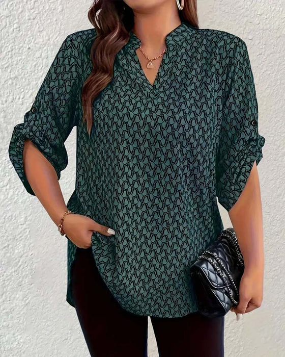 Bluse V-Ausschnitt Elegante Raffinierte Bohemian