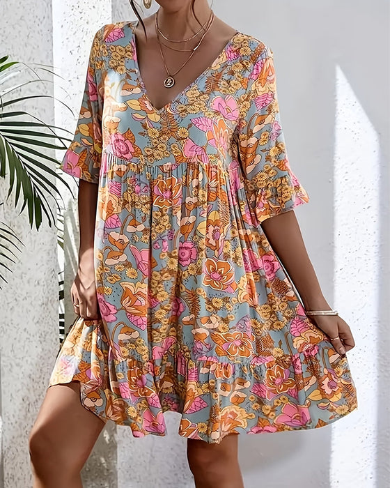 Kleid Bohemian Blumig