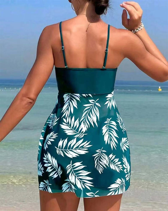 Tankini Sexy Gedruckt Mesh