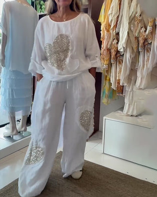 Set Einfach Paillette Herz