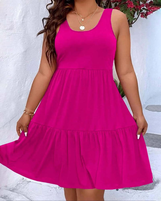 Kleid Doppellage Lagen Rüsche Tank
