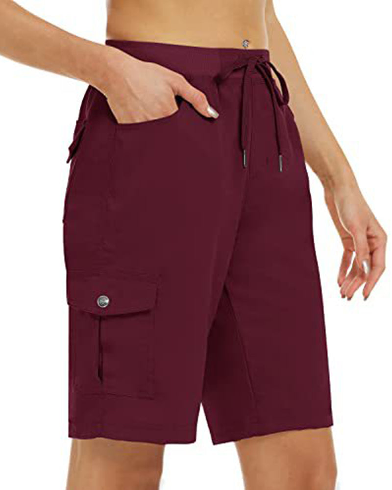 Damen Shorts Schnelltrocknende Cargoshorts Mit Taschen