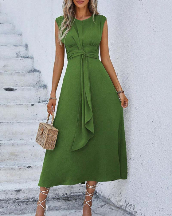 Kleid Einfarbig Tailliert Bindung