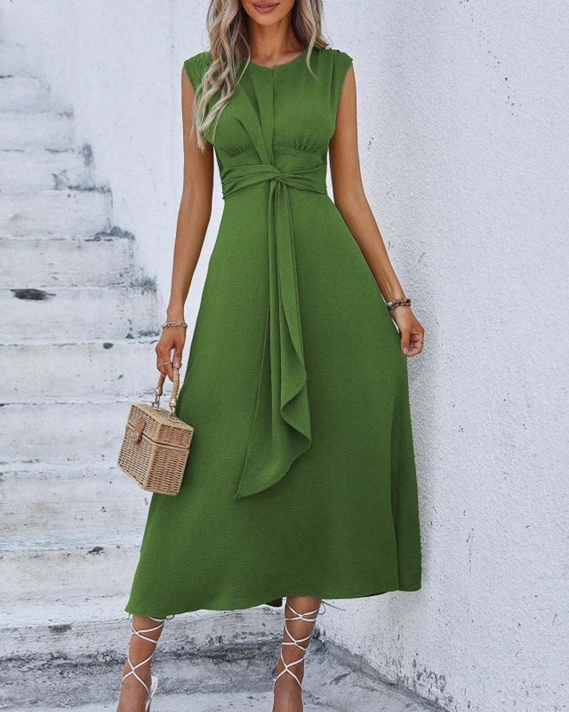 Kleid Einfarbig Tailliert Bindung