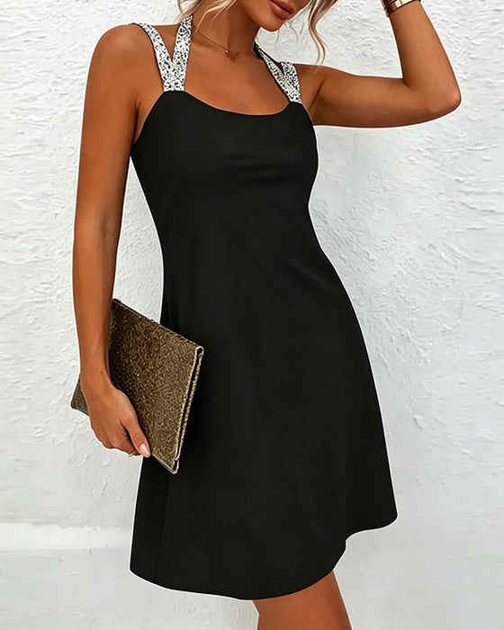 Kleid Träger Schimmer Cross Over Uni