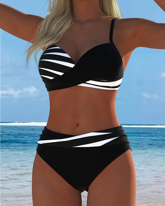 Bikini Camisole Farbblock Kreuz