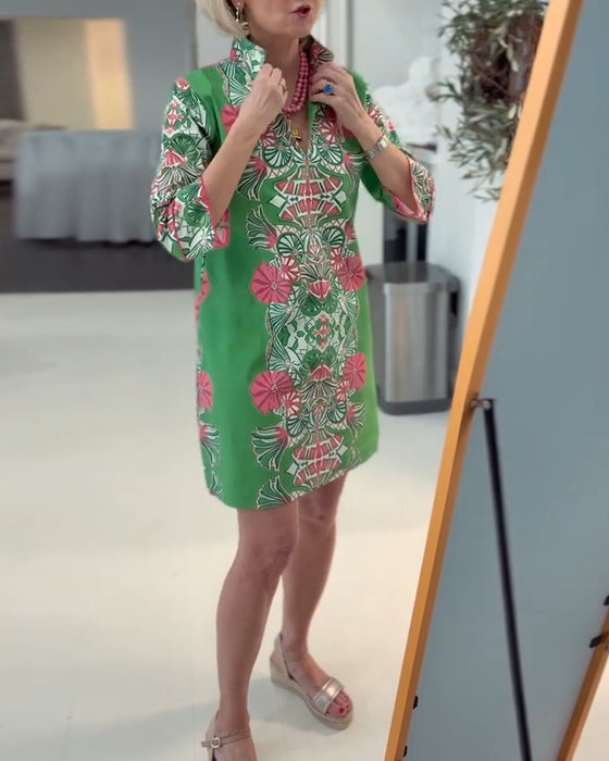 Kleid Stilvoll Locker geschnitten bedruckt