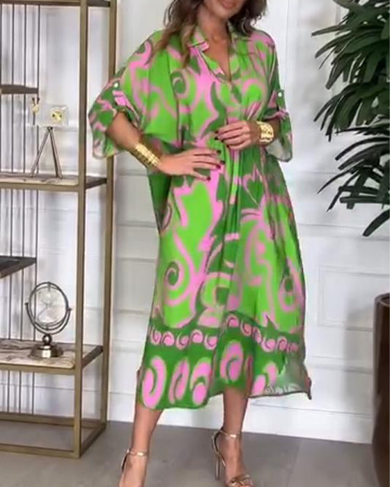 Kleid Mit Geometrischer Kontrastfarbe Design