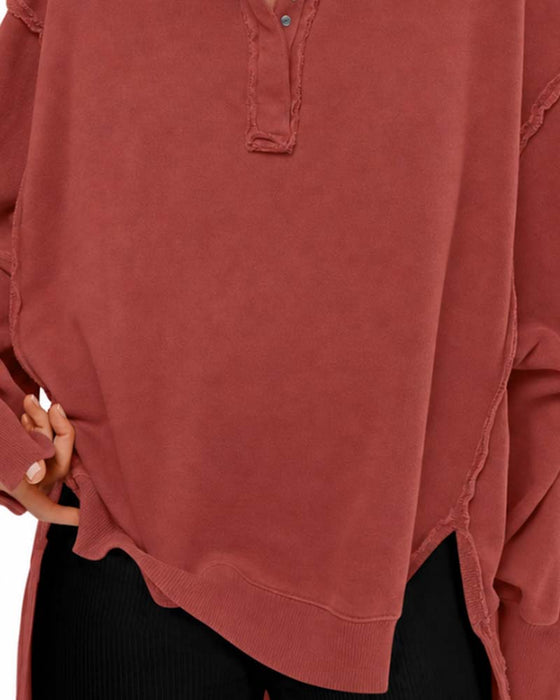 Sweatshirt Einfarbig Langarm