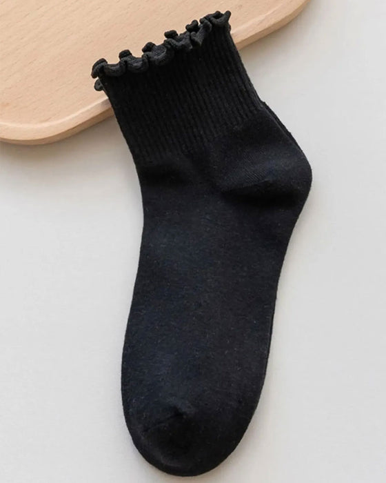 Socken Damen Rüsche Kante (6 Paare)