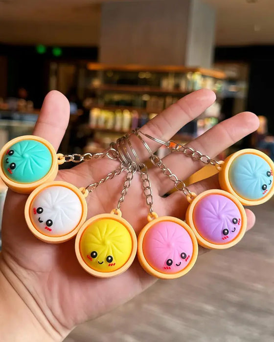 Süßes Dumpling Drückbares Leuchten Squishies Fidget Schlüsselanhänger