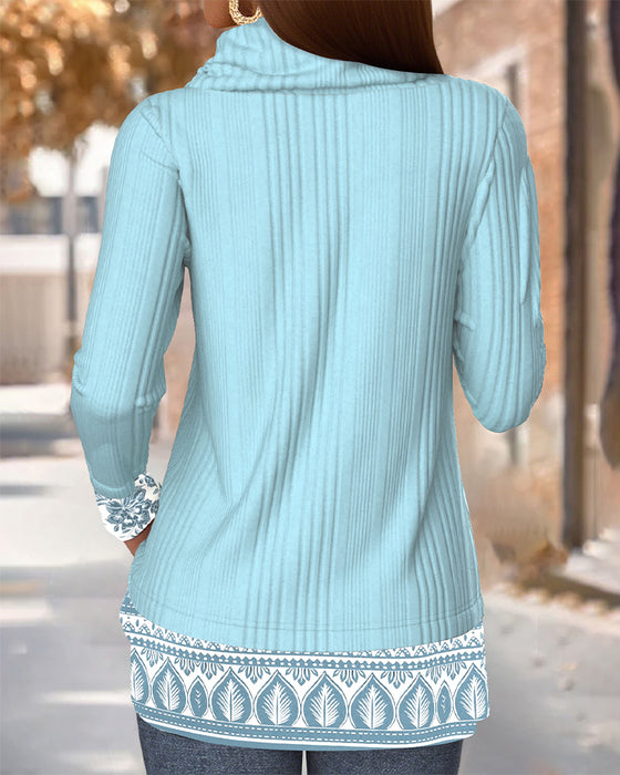 Sweatshirt Kapuzenausschnitt Kontrastfarbe Splice