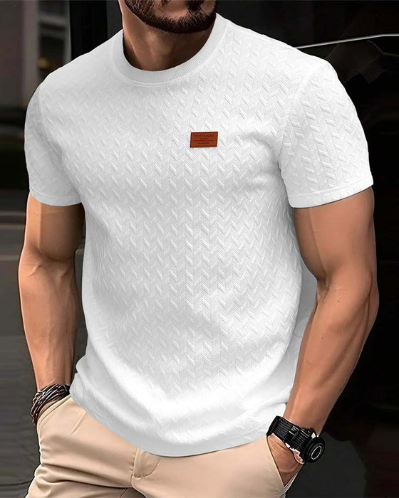 T-Shirt Herren Jacquard Kurzarm