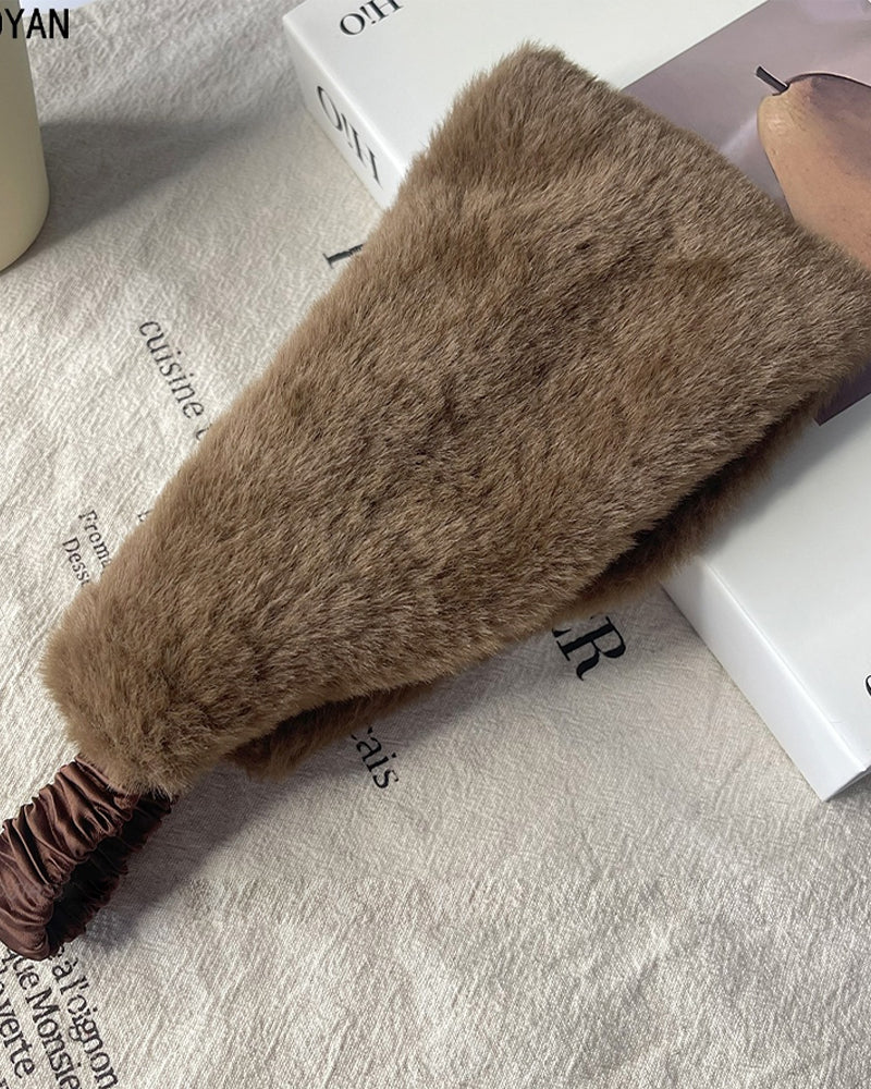 Stirnband Breiter Rand Weich Warm Winddicht Kältefest Flauschig