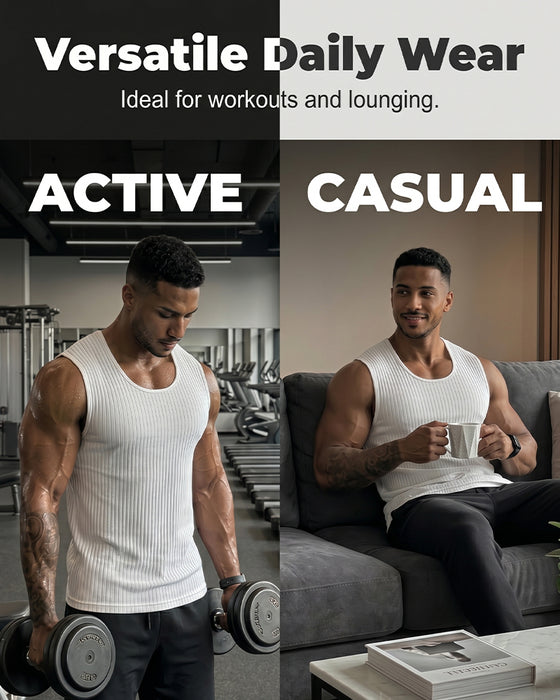 Tanktop Unifarben Vertikalstreifen