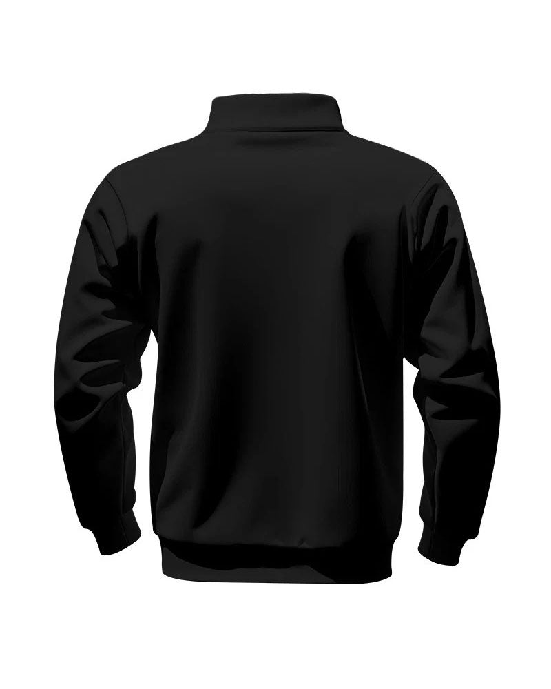Sweatshirt Unifarbe Stehkragen Reißverschluss