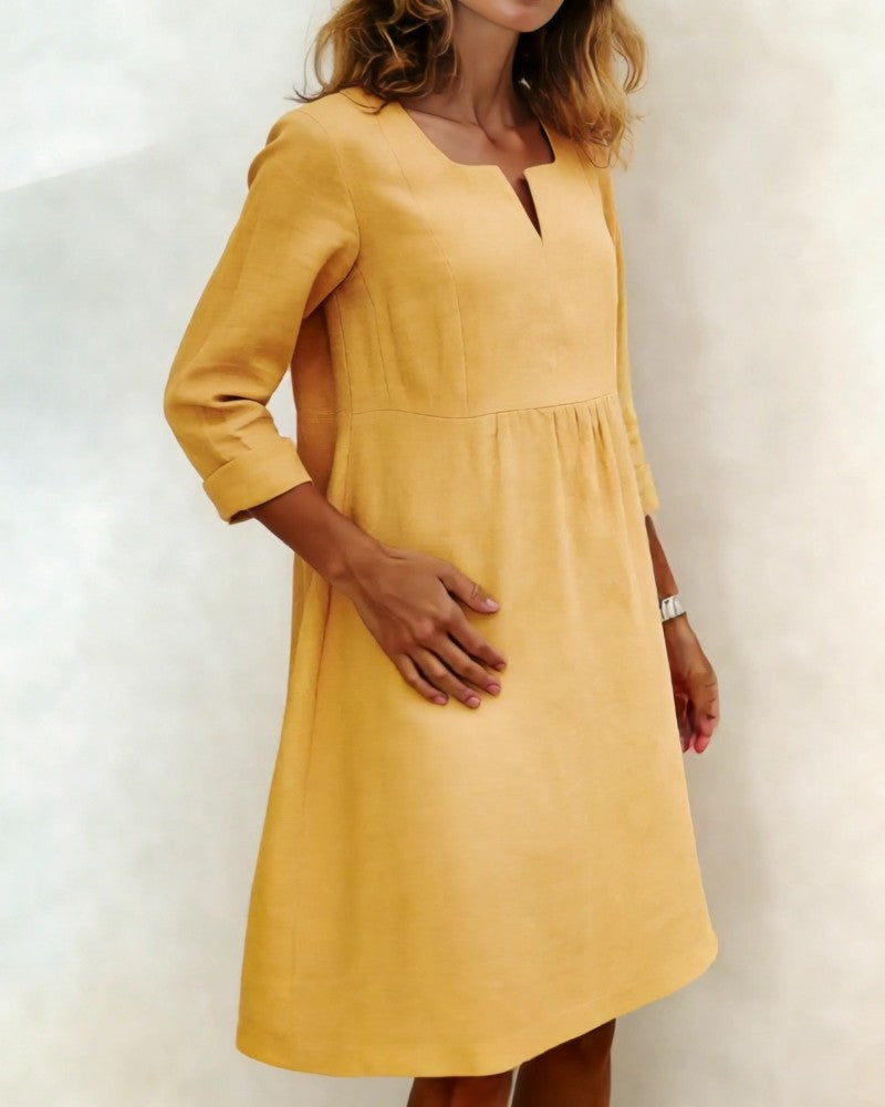 Kleid Kleiner V-Ausschnitt Mode