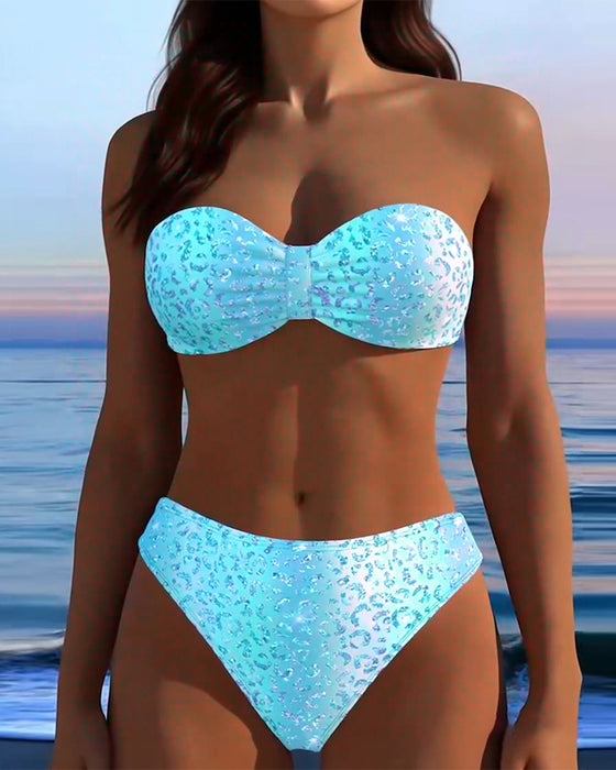 Bikini Leopardenmuster Bandeau