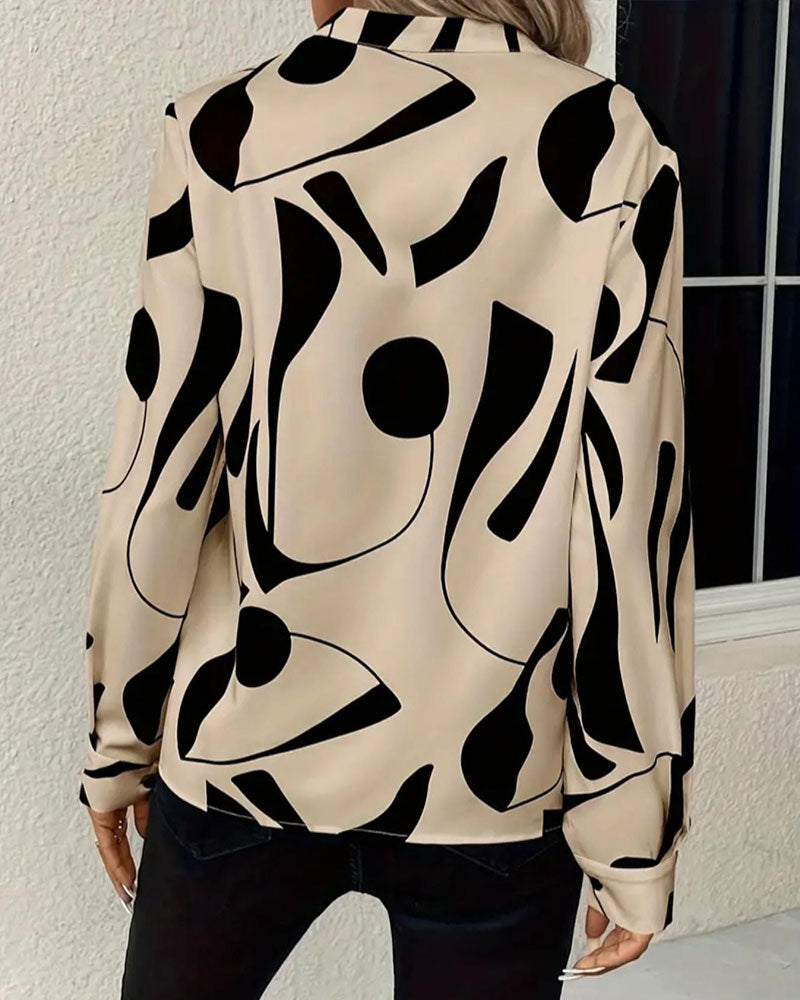 Bluse Abstrakt Geometrisch Print