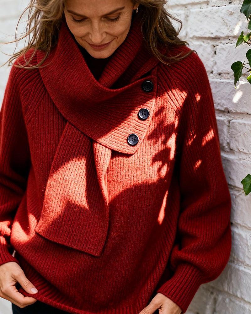 Pullover Schalkragen Mode uni