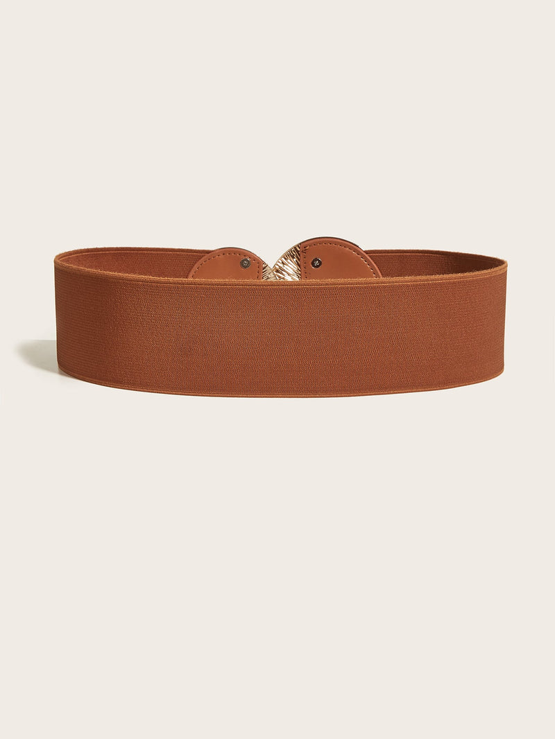 Damen Vintage elastischer Gürtel mit goldener Schnalle